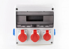 Rozdzielnica budowlana natynkowa 2x32A/5p, 1x16A/5p, 2x230V 16A, IP54, BP6010-17/NT-S-BZ