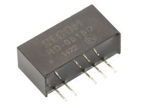 Przetwornica DC-DC, 2W, Uwe 4,5 → 5,5 V DC, Uwy ±15V dc, Iwy ±66mA, Recom