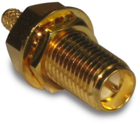 SMA panel socket 50 Ω, RG-174, RG-188, RG-316, LMR-100A, Belden 7805A, RG-174LL, solder connection, straight, 132119RP