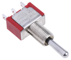 Przełącznik Wł.-wył.-(wł.) średnica wycięcia 6.35mm SPDT RS PRO Montaż panelowy długość przełącznika 10.41mm