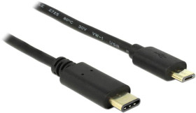 Delock Kabel USB USB 2.0 Złącze męskie USB Micro-B, Złącze męskie USB-C® 2.00 m czarny 83334