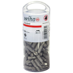 Wiha 40462 Standard Pozidriv Bits PZ2 25mm Tub of 100