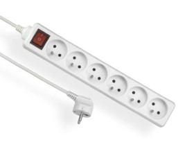 Przedłużacz z wyłącznikiem ECONOMIC 6-gniazd z/u 2m /H05VV-F 3x1/ EPS-602W
