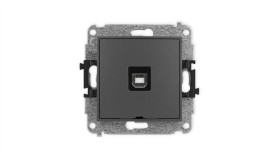 Icon Mechanizm Gniazda Pojedynczego Usb A-B 2.0, Bez Pola Opisowego Grafitowy...