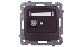 Karo Gniazdo Antenowe Pojedyncze Typu F Czekoladowy Metalik Gpa-1Sf/M/40