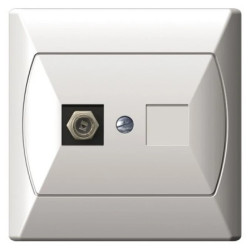 AKCENT Gniazdo antenowe pojedyncze typu F białe GPA-1AF/00