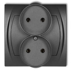 LOGO Gniazdo podwójne do ramki (bez przesłon) grafitowy 11LGPR-2