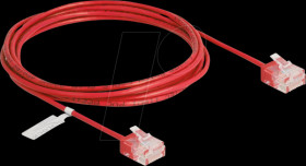 80817 RJ45 Network Cable Cat.6 UTP Ultra Slim 2 m red with short plugs
