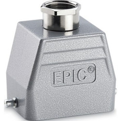 Grommet housing, size HB6, aluminum alloy, PG13.5/PG16, straight, longitudinal bow locking, IP65, 10021000