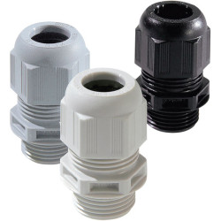 Wiska 10066524 ESKV-SET 12 Light Grey Plastic Cable Gland &#x2B; Locknut, Pack of 6