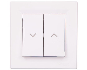 Przycisk Asfora żaluzjowy zaciski bezgwintowe biały z ramką EPH1300321