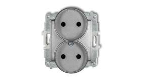 Icon Mechanizm Gniazda Podwójnego Do Ramki Bez Uziemienia 2X2p (Przesłony...