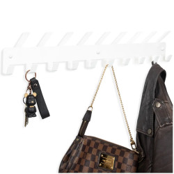 Wieszak metalowy klasyczny na ubrania loft 19 haków biały