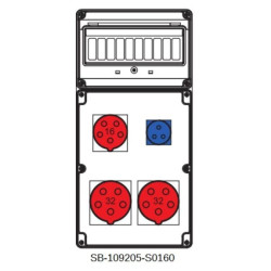 Rozdzielnica 2x5x32A 1x5x16A 1x3x16A INA=32A IP54 SB-109205-S0160-54