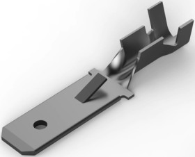 Uninsulated flat plug sleeve, 6.35 x 0.81 mm, 0.82 to 1.31 mm², AWG 18 to 16, brass, tin-plated, 42565-2