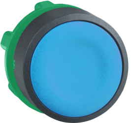 Pushbutton, unlit, groping, waistband round, blue, front ring black, mounting Ø 22 mm, ZB5AA6