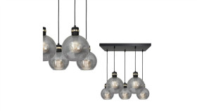 Lampa Wisząca Omega Black / Gold 5Xe27 Prostokąt Mlp6535 Milagro