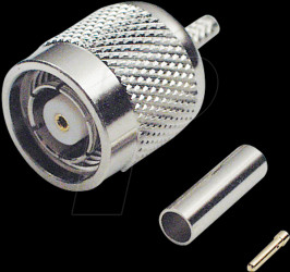 TNC reverse-crimp plug, RG58/141