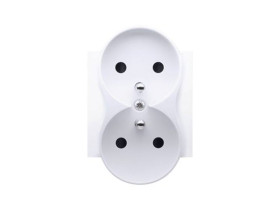 SIMON 54 Pokrywa gniazda podwójnego z przesłonami do ramek NATURE biała DGZ2MZNP/11 KONTAKT SIMON