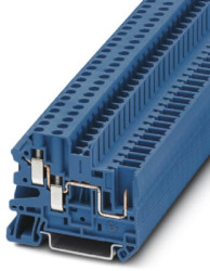 Through terminal block, screw connection, 0.14-6.0 mm², 1 pole, 32 A, 6 kV, blue, 3060270