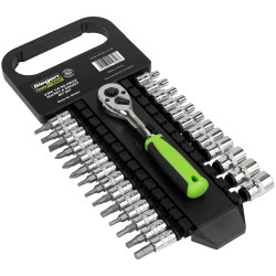 Sealey S01241 Siegen Socket &amp; Socket Bit Set 1/4&quot;Sq Drive 27pc