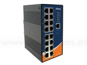 IES-3160, Switch przemysłowy zarządzalny, DIN, 16x 10/100 RJ-45, O/Open-Ring <10ms