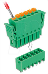65972 Terminal block set, PCB 6 pin 3.81 mm