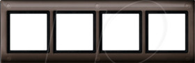 401415 Aqua design frame - 4-gang, screw-mountable, dark brazil