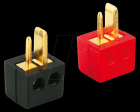 Angled speaker plug, gold-plated, black