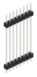 Pin header, 8 pole, pitch 2.54 mm, straight, black, 10056935