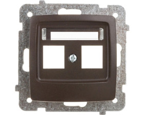 KARO Obudowa gniazda komputerowego podwójnego czekoladowy metalik GPK-2S/p/40
