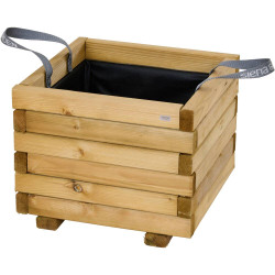 Siena Garden TAUNUS TANUSSLIM 40 Skrzynka na rośliny drewno sosnowe, runo naturalny, czarny