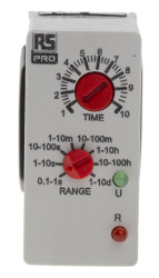 Timer Relay Wciskane 12 → 240V ac/dc DPDT RS PRO DPDT 0.1 s → 10dni jednofunkcyjny