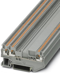 Through terminal block, push-in connection, 0.14-1.5 mm², 3 pole, 17.5 A, 6 kV, gray, 3210317