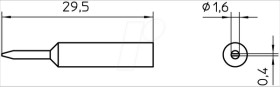 T0054485699 XNT 6 soldering tip, Ø 1.6 mm