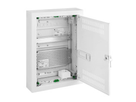 Rozdzielnica multimedialna natynkowa 24 modułowa 2x12M drzwi metal płyta montażowa gniazdo 16A/250V IP30 MSF RN 2012-11 ELEKTRO-