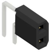 Socket header, 2 pole, pitch 2.54 mm, angled, BLLP42S