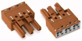 Gniazdo 3-torowe brązowe kodowanie S WINSTA 770-1363 /100szt./