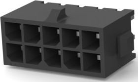 Pin header, 10 pole, pitch 3 mm, straight, black, 4-794630-0