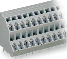 PCB terminal, 14 pole, pitch 5 mm, AWG 28-12, 21 A, cage clamp, gray, 736-107