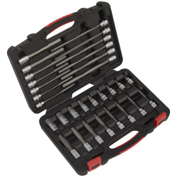 Sealey AK89000 Hex Socket Bit Set 30pc 3/8&quot;Sq Drive - Platinum Series