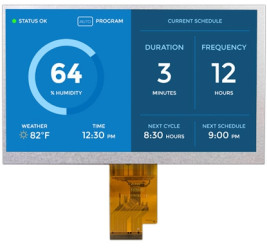 Kolorowy wyświetlacz LCD 7cal Transmisywny IPS TFT 1024 x 600pikseli LED Backlight LVDS I/F Nie Displaytech