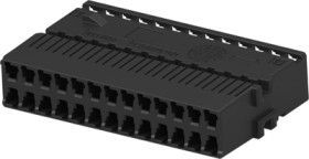 Socket, unequipped, 26 pole, straight, 2 rows, black, 1924136-3