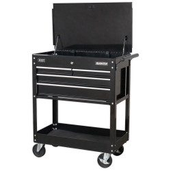Sealey AP850MB Heavy-Duty Mobile Tool &amp; Parts Trolley 4 Drawers &amp; Lock Top Blk
