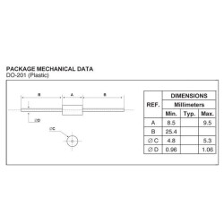 Dioda transil 1.5KE440CA 440V 1.5kW DO-27 dwukierunkowa