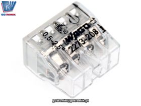 SzybkozĹÄczka 8x 0,5-2,5mm2 transparentna jasnoszara x1szt. WAGO 2273-208