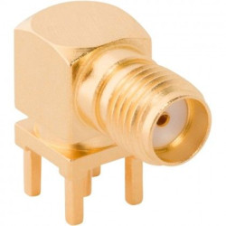 SMA panel socket 50 Ω, solder connection, angled, 901-143-6RFX