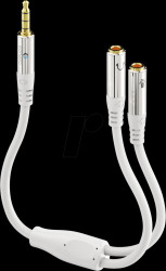 S-ACA012 sonero 3.5mm to 2x 3.5mm Headset Audio Adapter Cable, white, 0.2