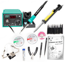 Zestaw stacja lutownicza Yihua 937D+ odsysacz, cyna, pasta, kalafonia, pinceta