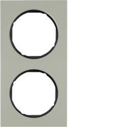 Berker R.3 Ramka podwójna stal szlachetna/czarna 10122204